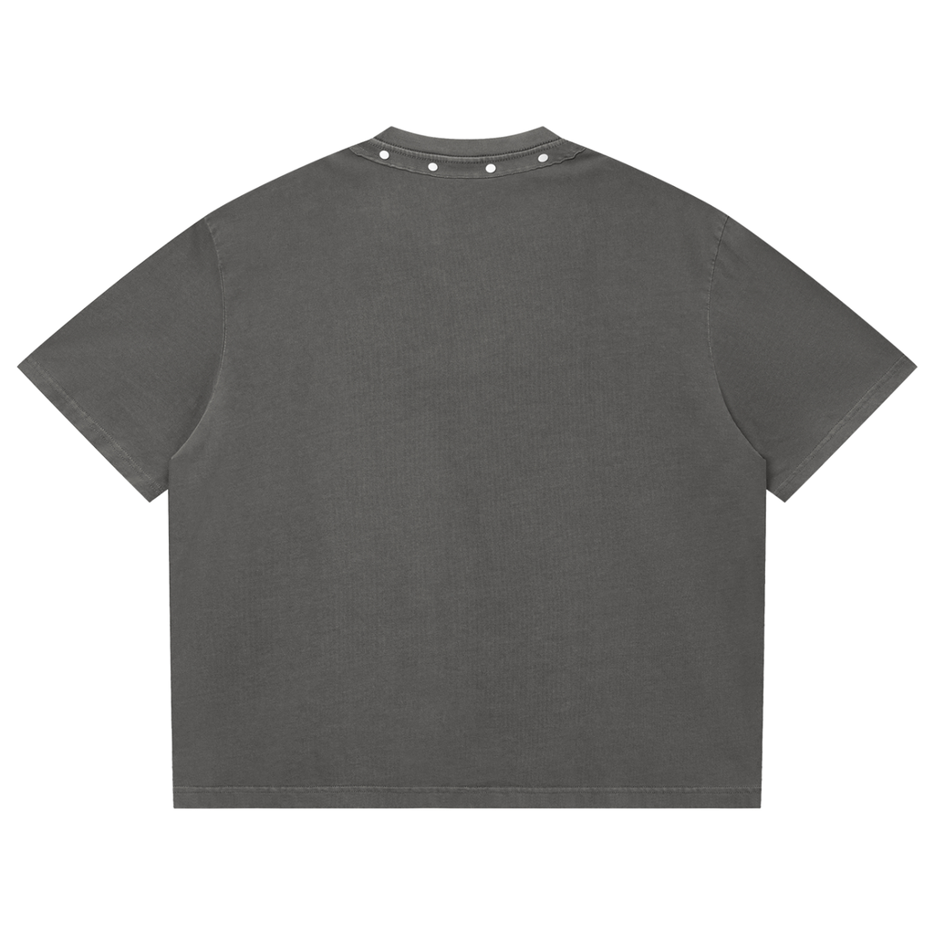 The Kiss Unisex Washed Boxy Studded T-Shirt