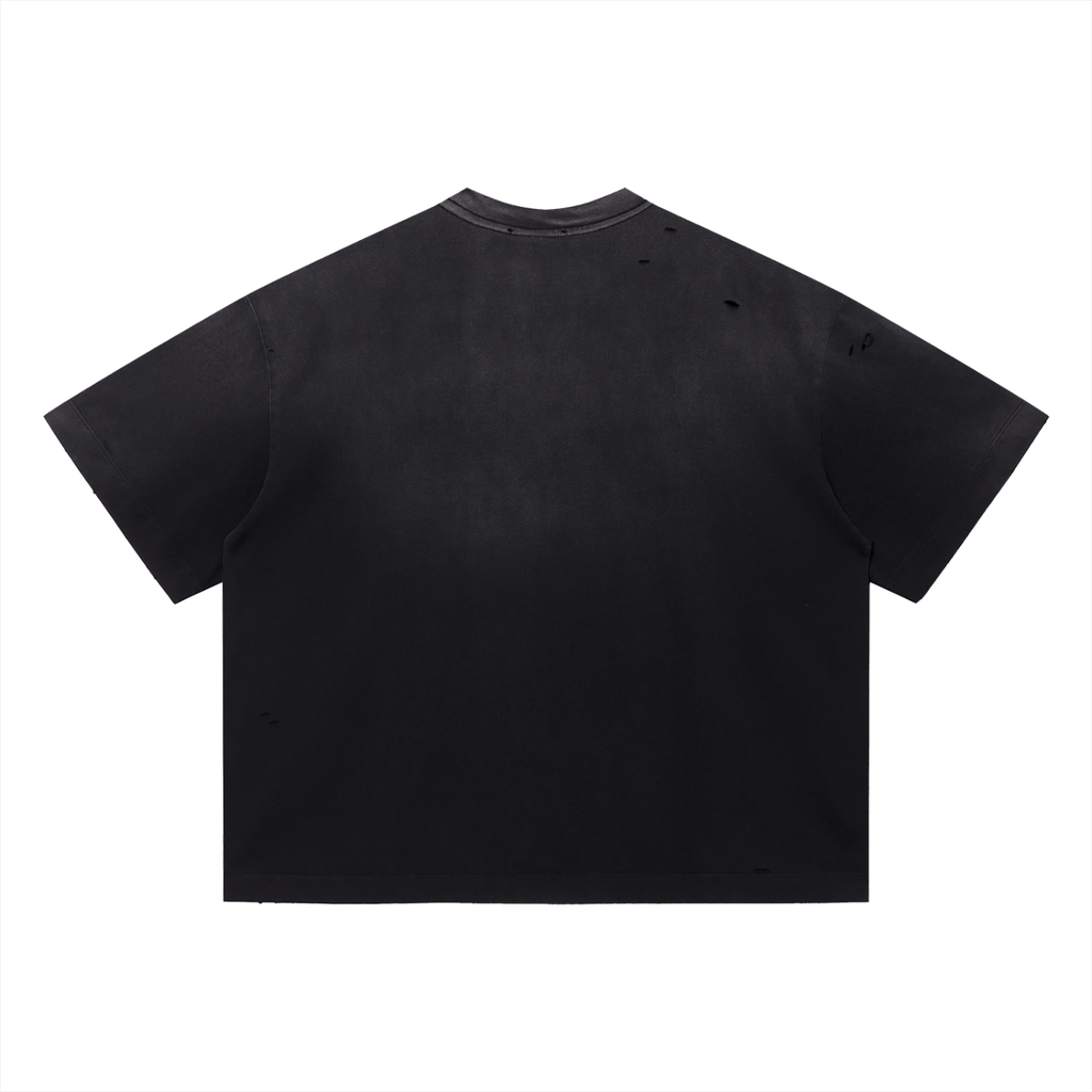 The Queen Vintage Washed Distressed Boxy Oversized T-Shirt