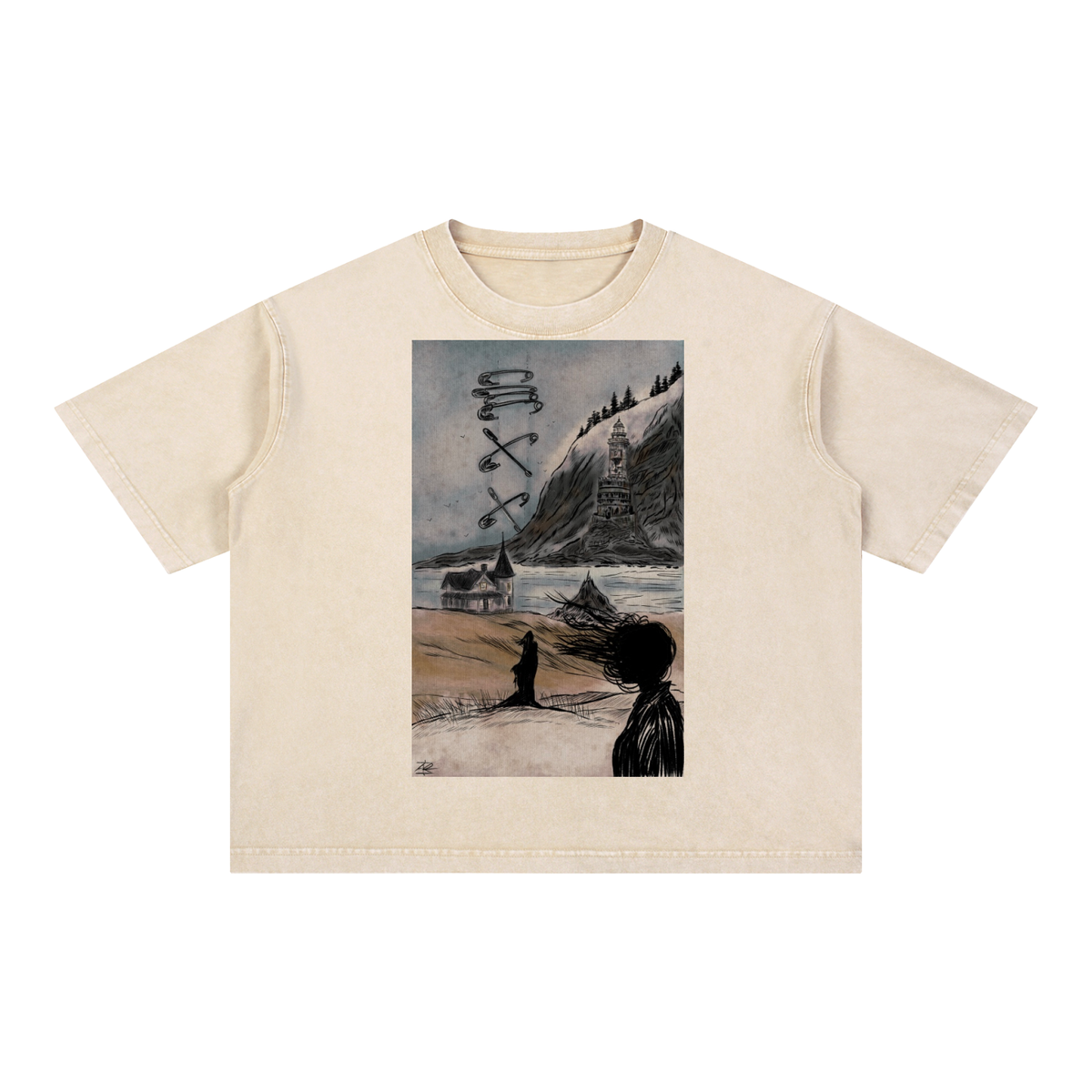 What the tide brings in Mineral Wash Boxy Cotton T-Shirt