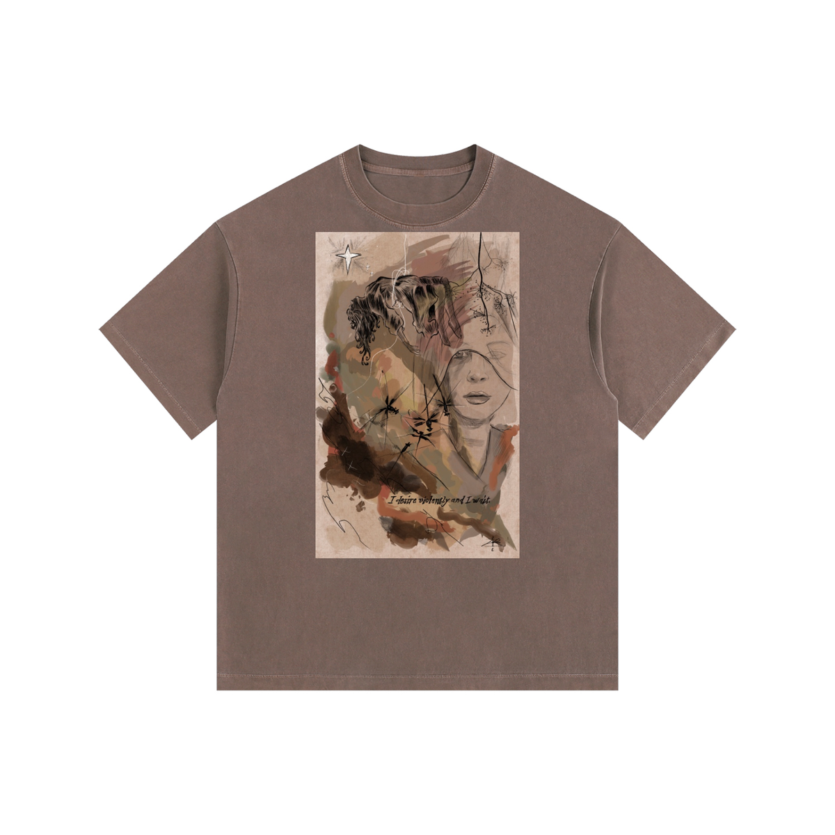 I desire violently Vintage Washed Oversized Cotton T-Shirt