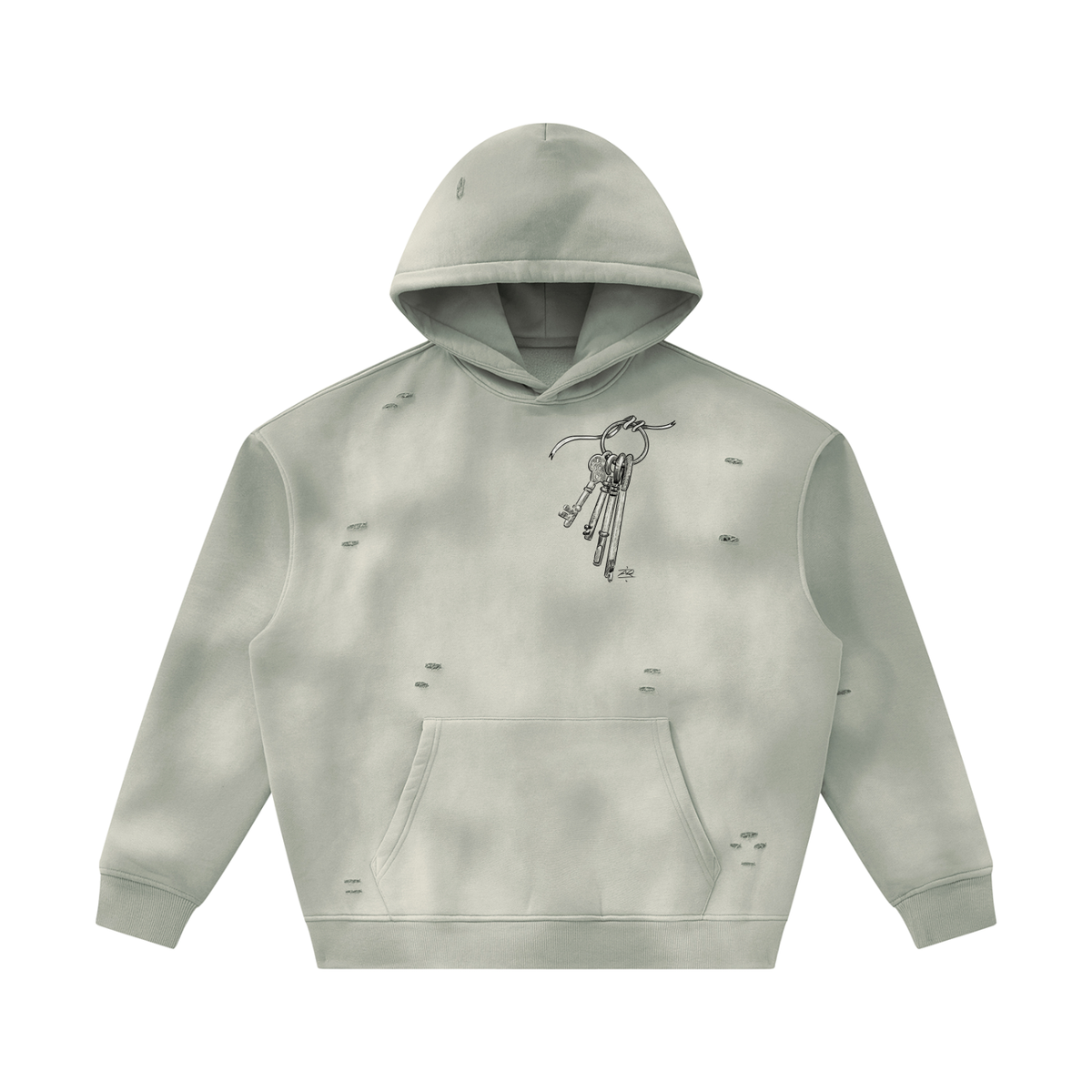 Night Circus Unisex Sunfade Frayed Fleece Hoodie
