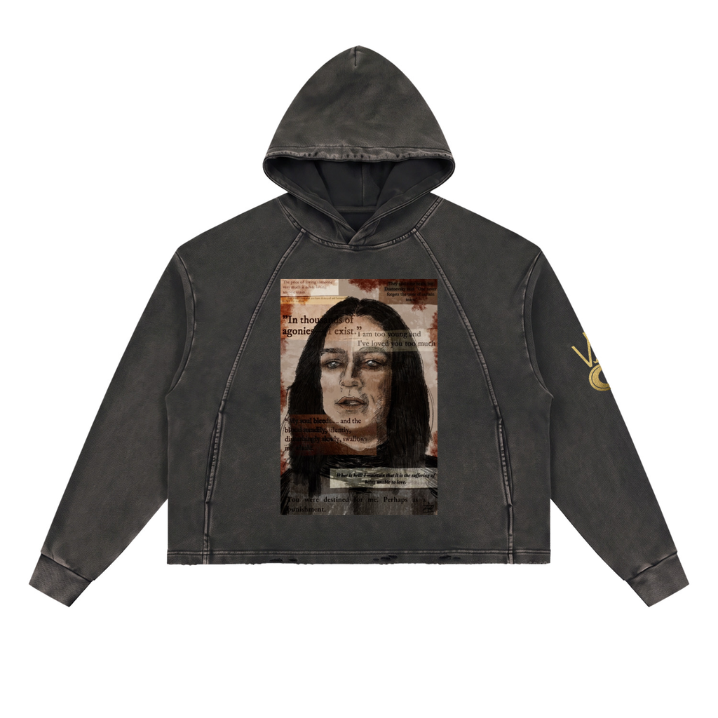 Dostoevsky Dracula Vintage Washed Frayed-Hem Hoodie