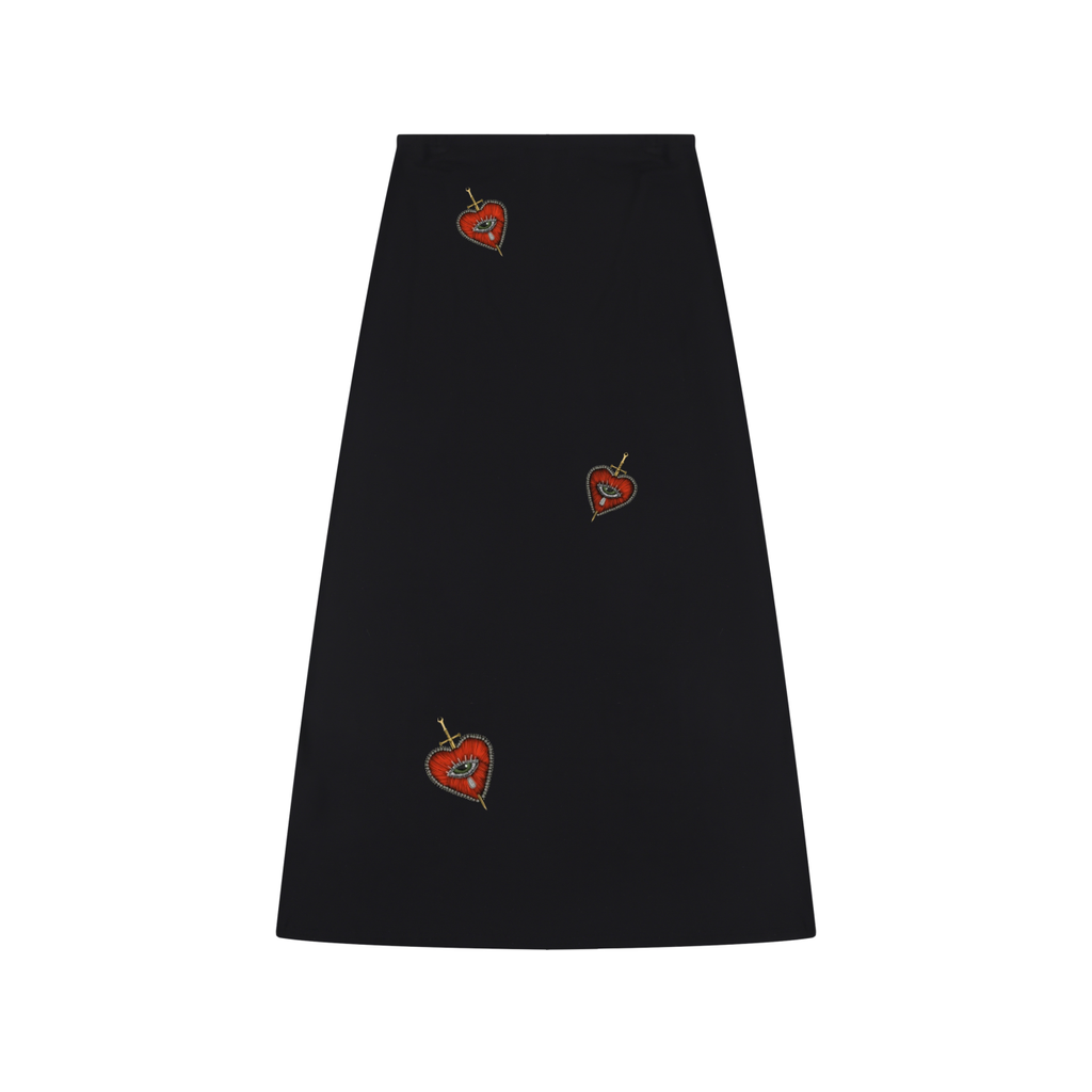 Sacred Hearts Women's Solid Color Knit Maxi Skirt