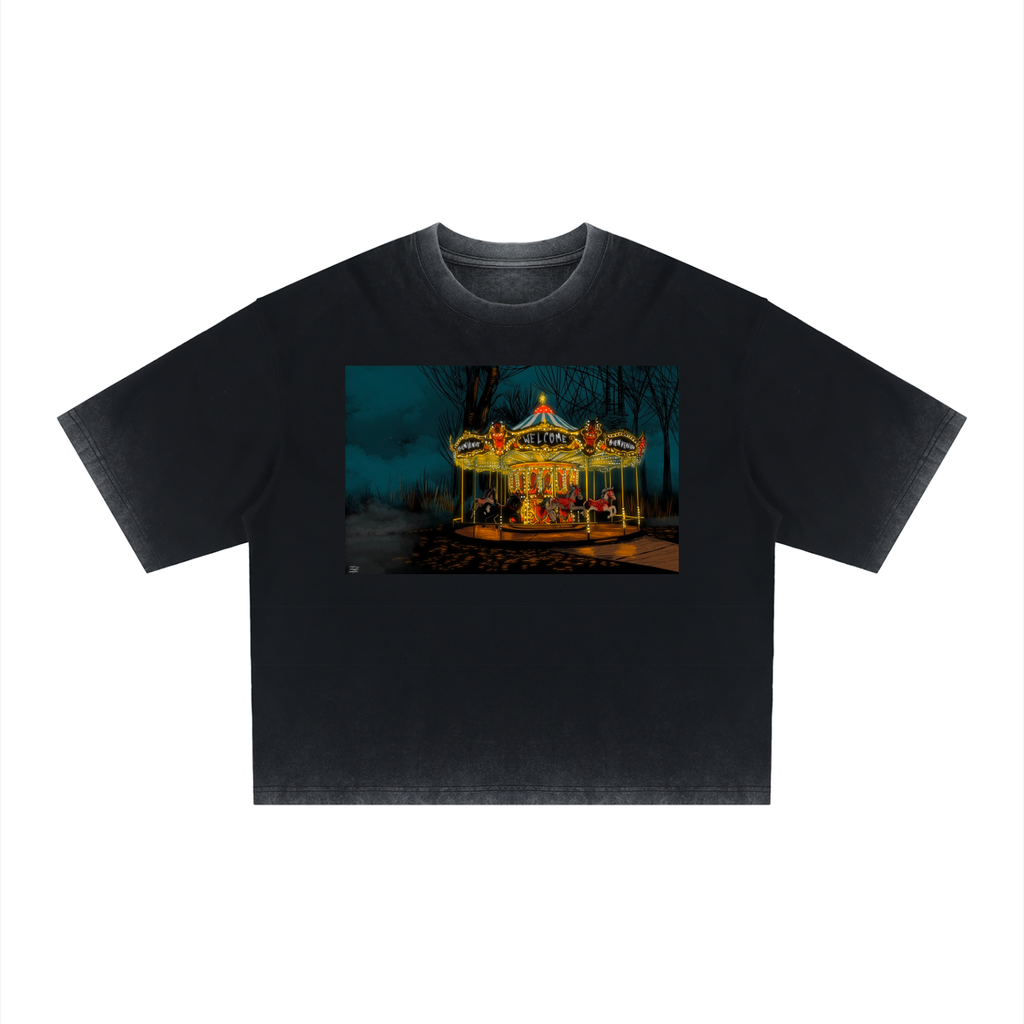 Welcome! Unisex Reverse Dyed Boxy T-Shirt
