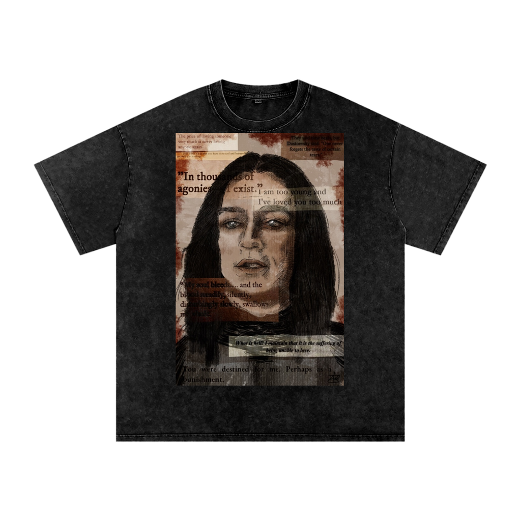 Dostoevsky’s Dracula Snow Washed Oversized Cotton T-Shirt
