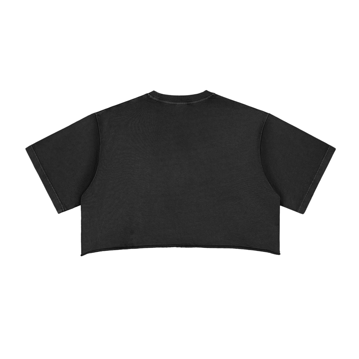 Bat skeleton Snow Washed Raw Edge Crop Top