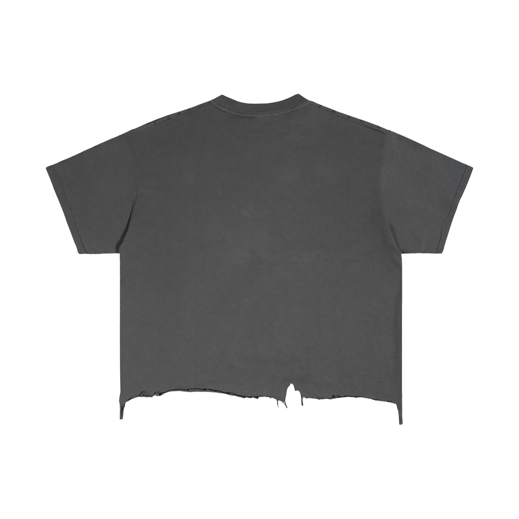 Remain vigilant Vintage Wash Boxy Distressed Hem T-Shirt