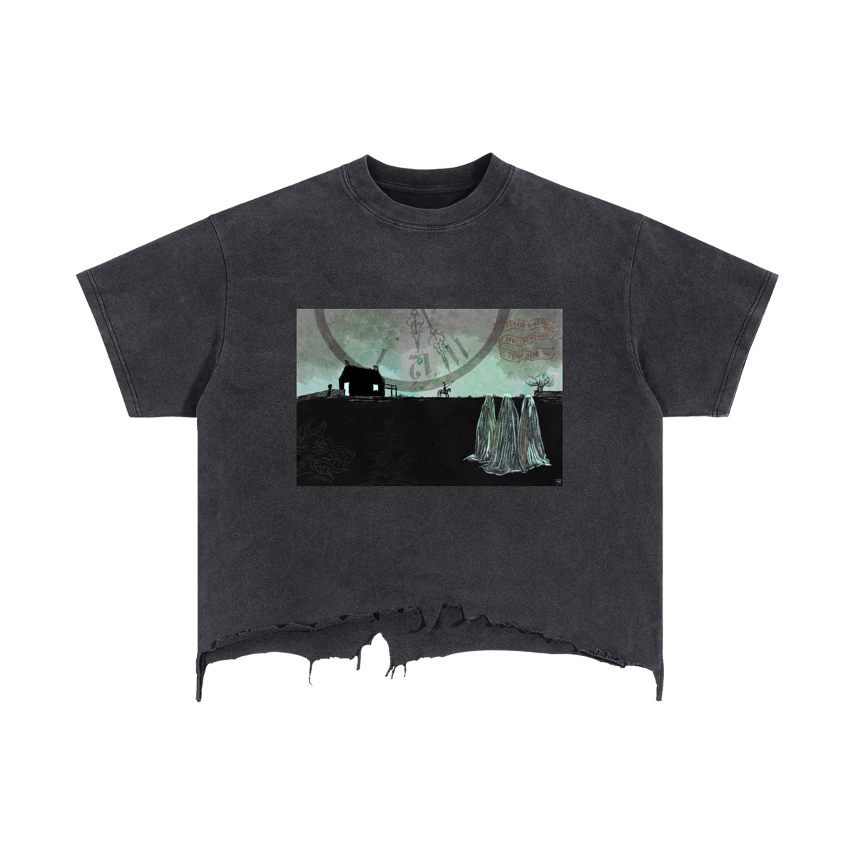 Remain vigilant Vintage Wash Boxy Distressed Hem T-Shirt