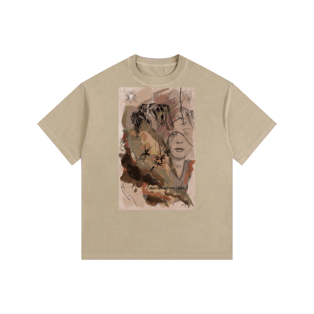 I desire violently Vintage Washed Oversized Cotton T-Shirt