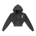 Gothic Spires Vintage Washed Cropped Fleece Hoodie