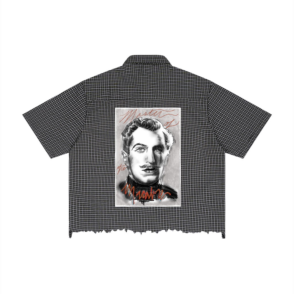 Master of the Macabre Unisex Distressed Plaid Boxy Shirt