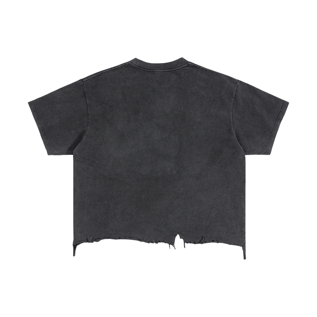 Remain vigilant Vintage Wash Boxy Distressed Hem T-Shirt