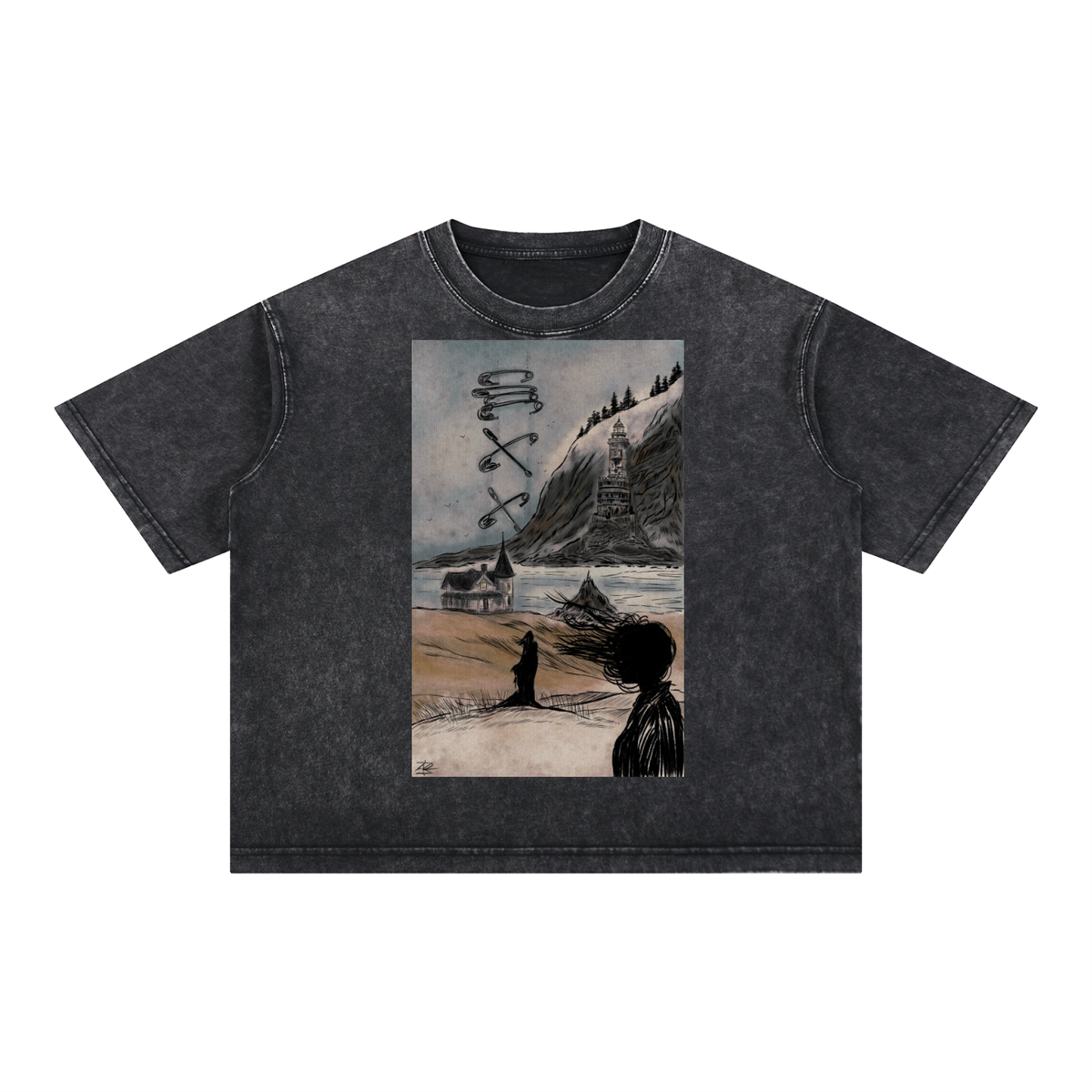 What the tide brings in Mineral Wash Boxy Cotton T-Shirt
