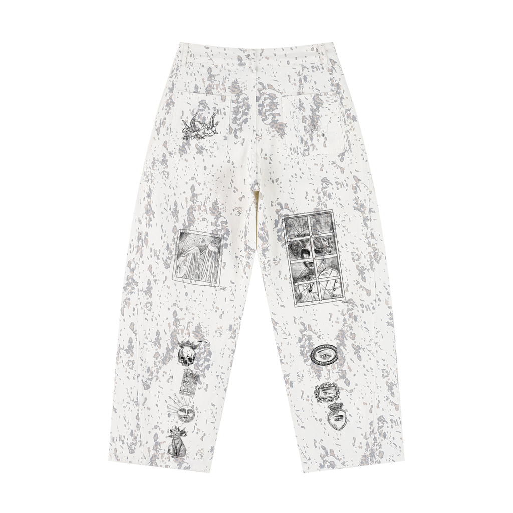 Lovers Women's Splatter Barrel Leg Jeans