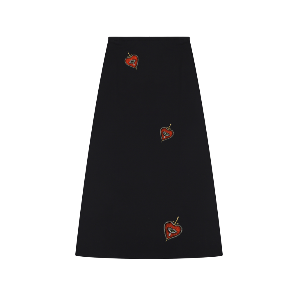 Sacred Hearts Women's Solid Color Knit Maxi Skirt