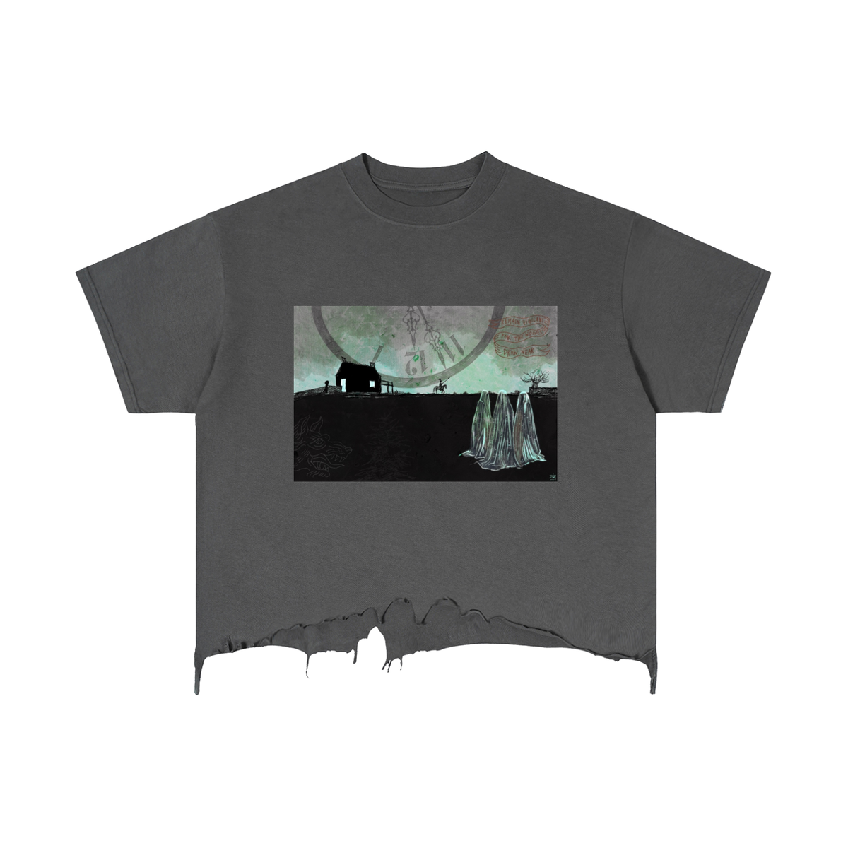 Remain vigilant Vintage Wash Boxy Distressed Hem T-Shirt